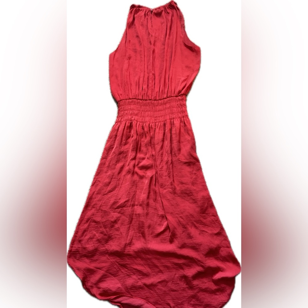 Alfani Women's Pink, Elastic waist, halter top Long Dress Sz M Flowing Stretchy